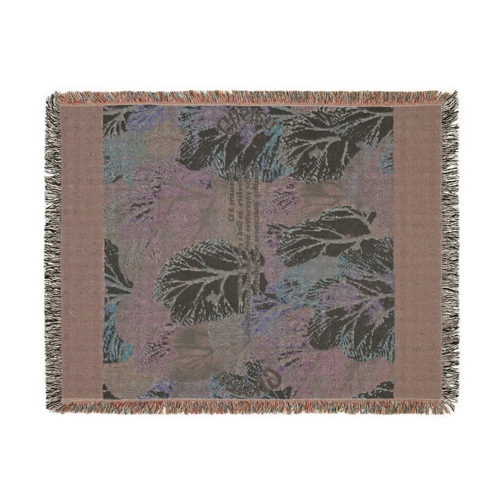 Botanical Guitar Woven Blanket — Acoustic Guitar Floral Throw