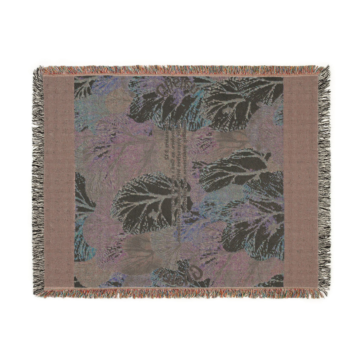 Botanical Guitar Woven Blanket — Acoustic Guitar Floral Throw