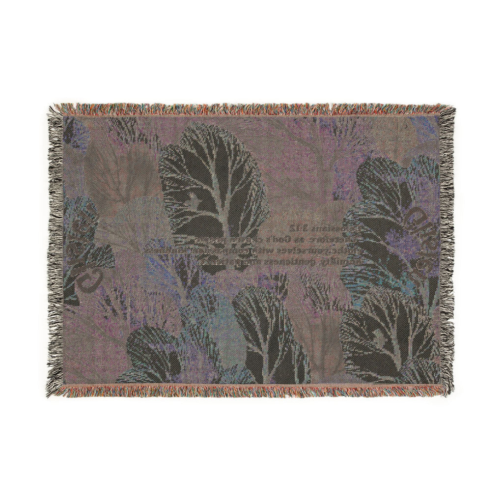 Botanical Guitar Woven Blanket — Acoustic Guitar Floral Throw