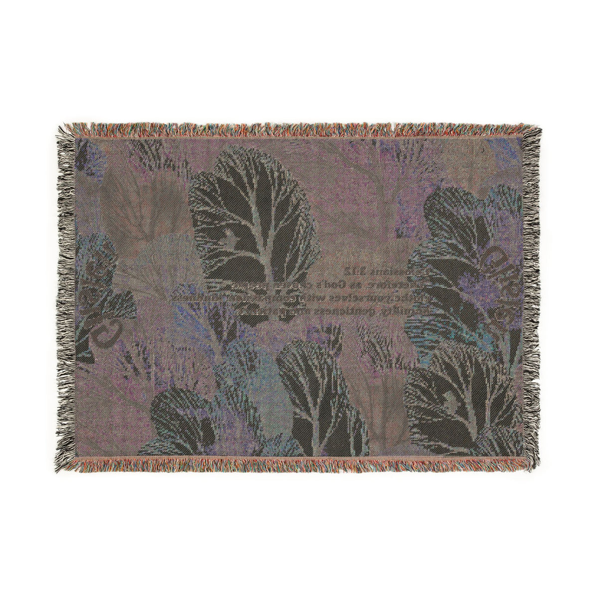 Botanical Guitar Woven Blanket — Acoustic Guitar Floral Throw