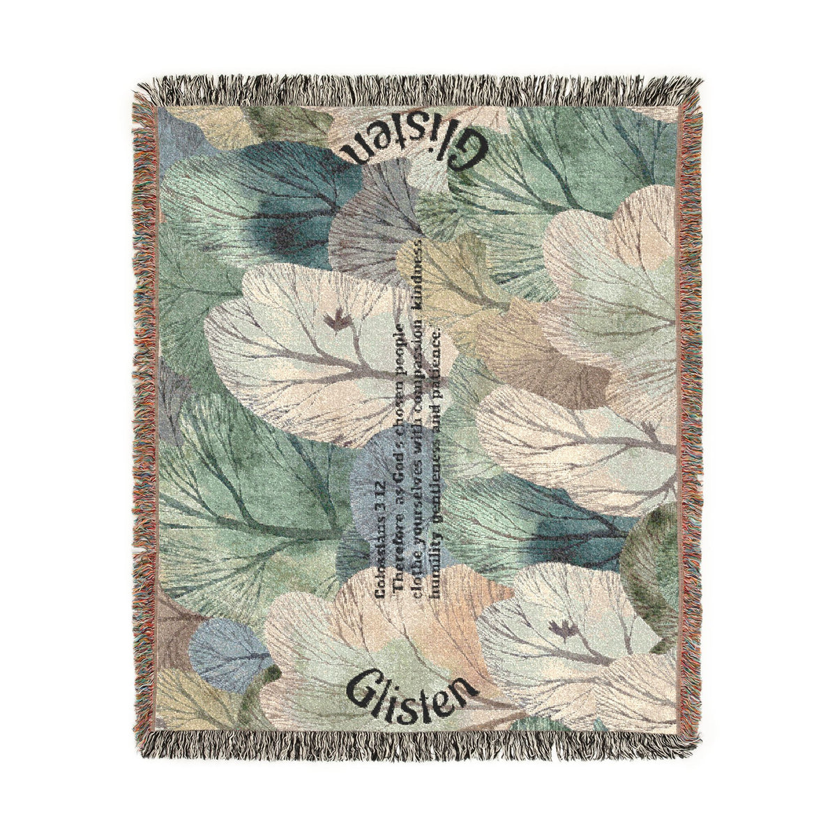 Botanical Guitar Woven Blanket — Acoustic Guitar Floral Throw