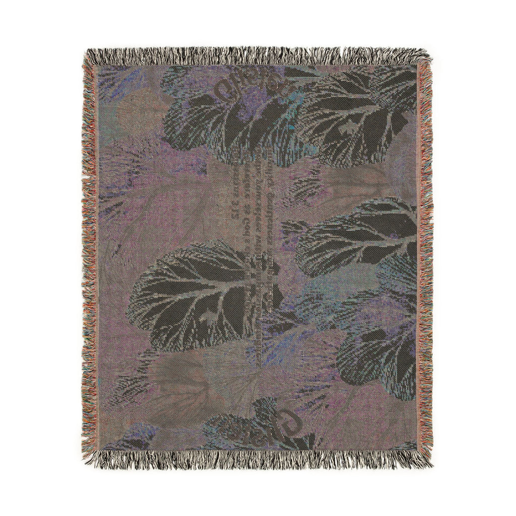 Botanical Guitar Woven Blanket — Acoustic Guitar Floral Throw