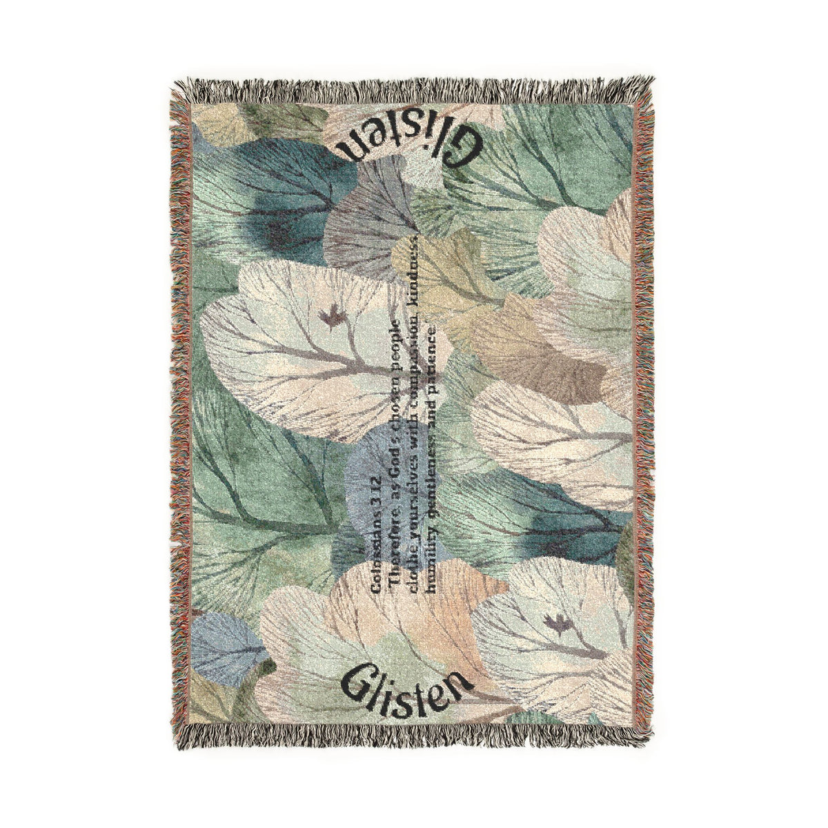 Botanical Guitar Woven Blanket — Acoustic Guitar Floral Throw