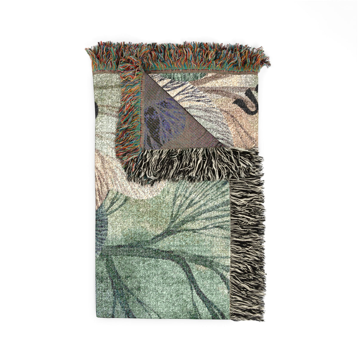 Botanical Guitar Woven Blanket — Acoustic Guitar Floral Throw