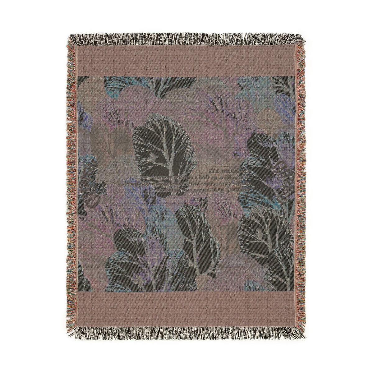 Botanical Guitar Woven Blanket — Acoustic Guitar Floral Throw