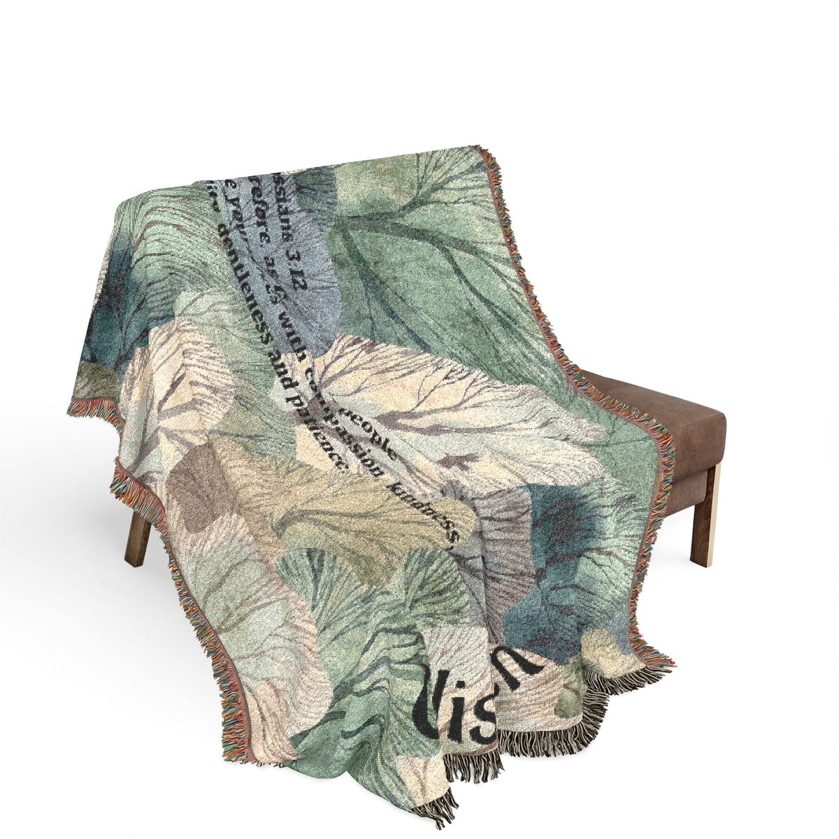 Botanical Guitar Woven Blanket — Acoustic Guitar Floral Throw