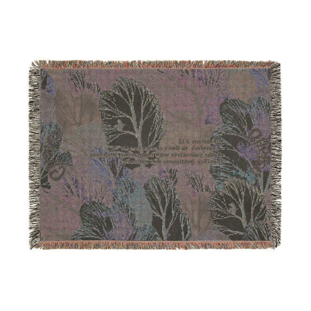 Botanical Guitar Woven Blanket — Acoustic Guitar Floral Throw