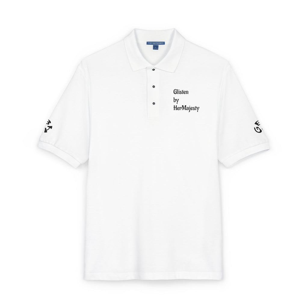 Embroidered "Glisten" Polo Shirt — Classic White Logo Polo