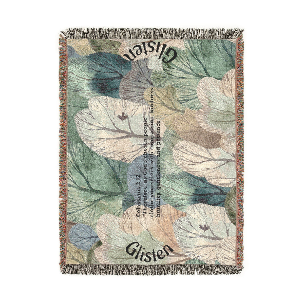 Botanical Guitar Woven Blanket — Acoustic Guitar Floral Throw