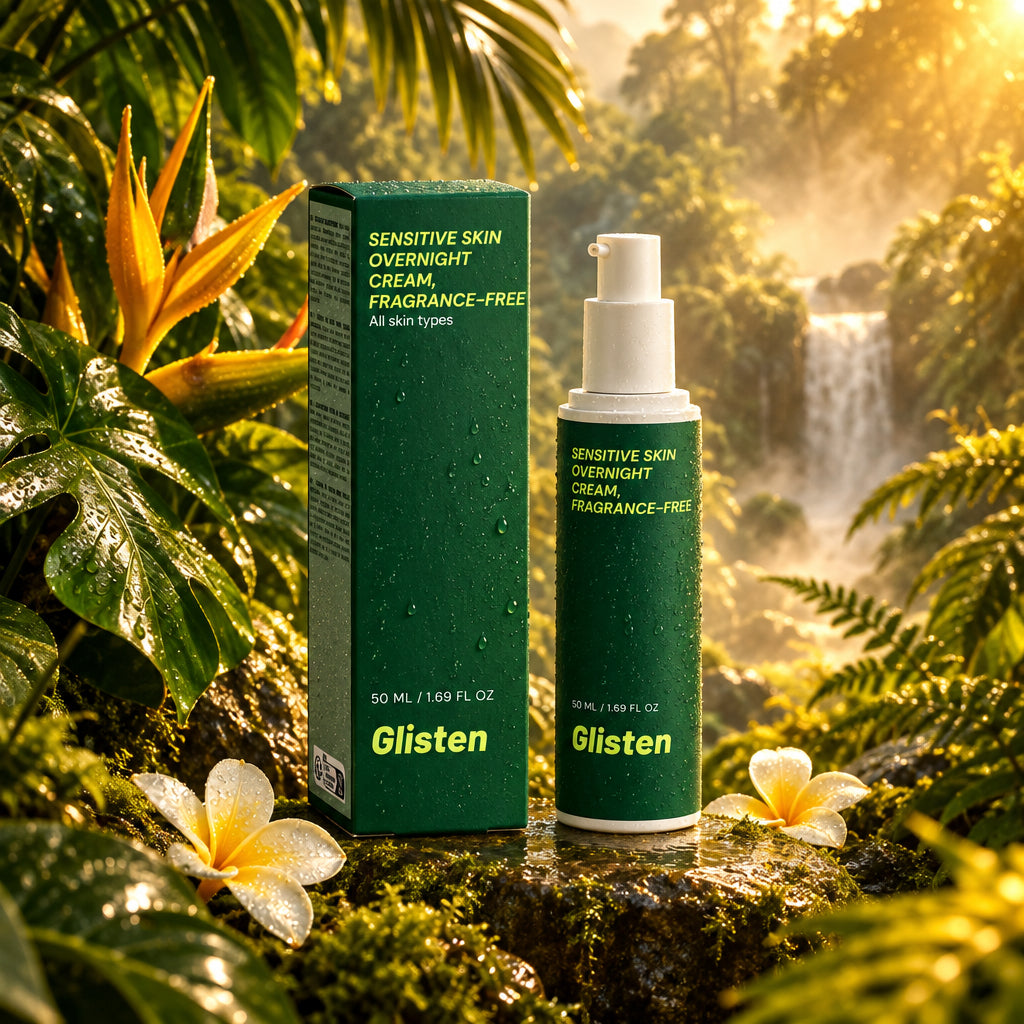Glisten Sensitive Skin Overnight Cream, Fragrance-Free