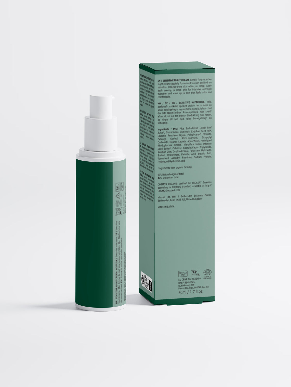 Glisten Sensitive Skin Overnight Cream, Fragrance-Free