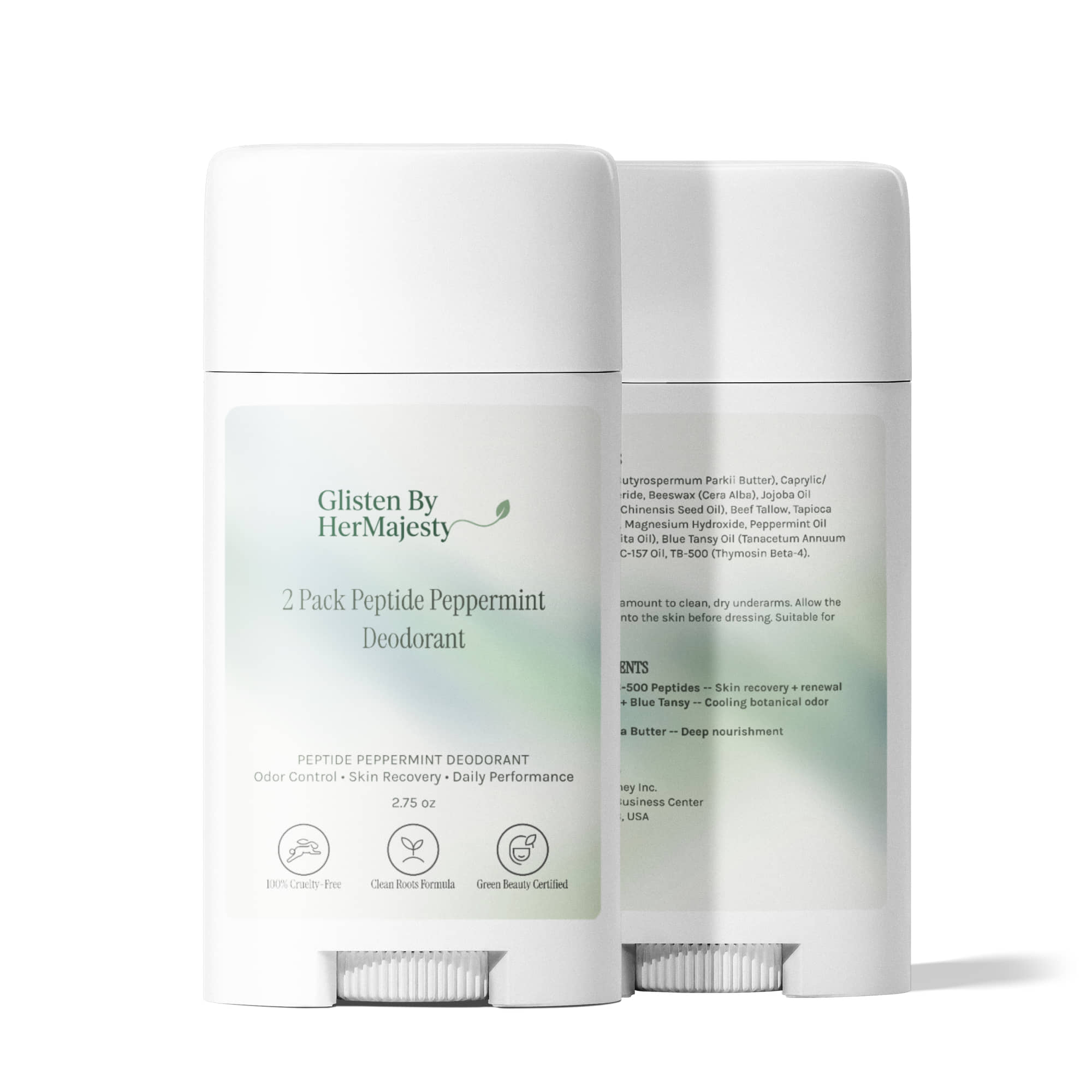 2 Pack Peptide Peppermint Deodorant