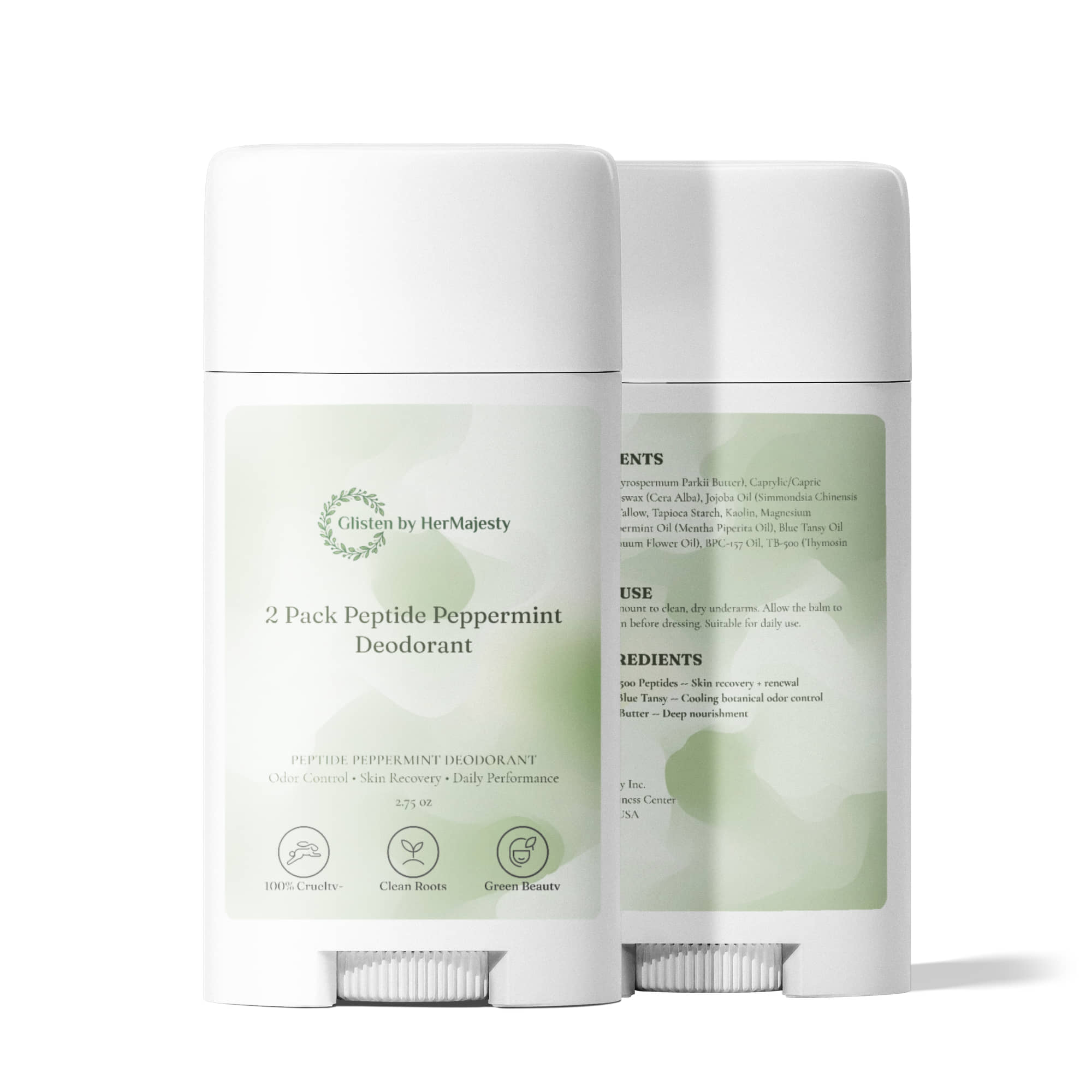 2 Pack Peptide Peppermint Deodorant